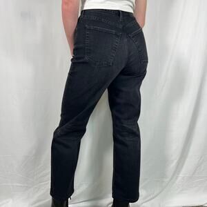 AG Adriano Goldschmied Black Knoxx High-Rise Baggy Boyfriend Jeans 26